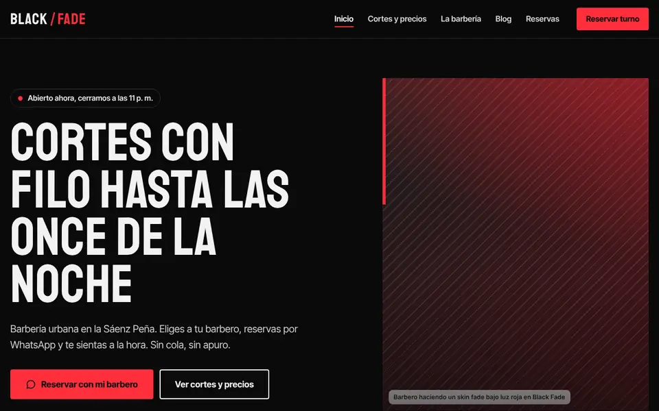 Demo Black Fade Barbershop, Web Emprendedor