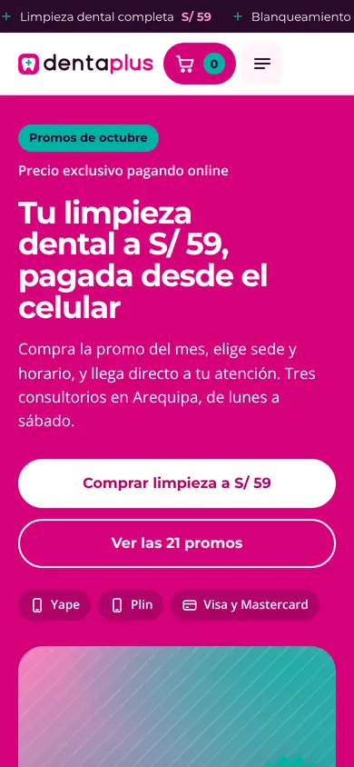 Portada de la demo DentaPlus Arequipa en celular