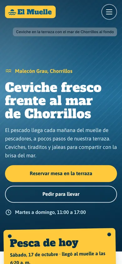 Portada de la demo Cevichería El Muelle en celular
