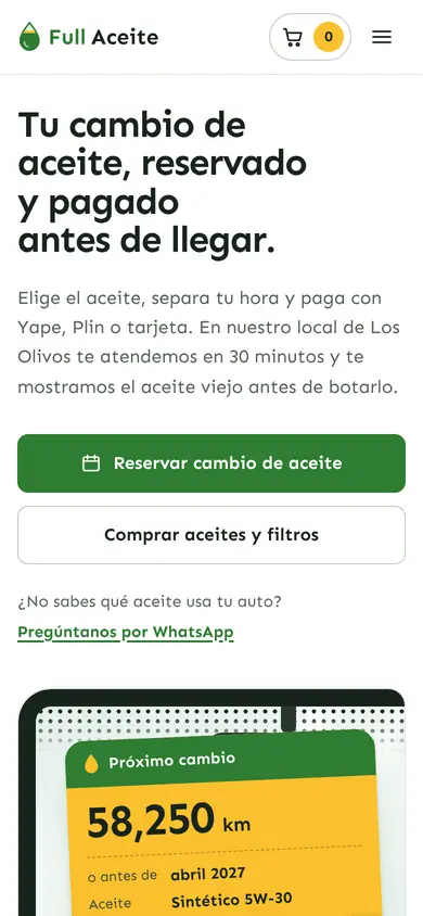 Portada de la demo Lubricentro Full Aceite en celular