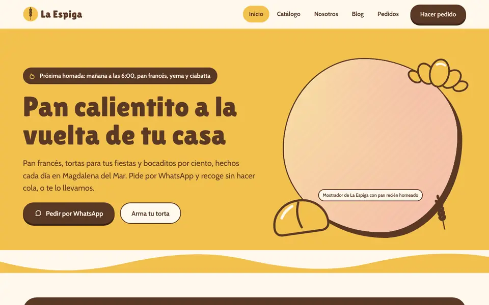 Demo Panadería La Espiga, Web Emprendedor