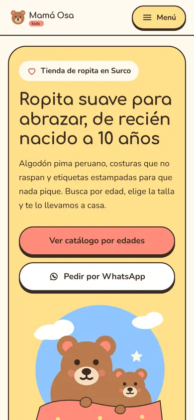 Portada de la demo Mamá Osa Kids en celular