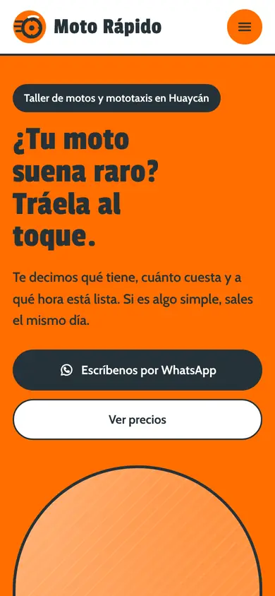 Portada de la demo Taller Moto Rápido en celular