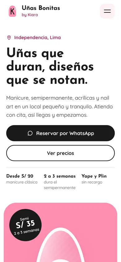Portada de la demo Uñas Bonitas by Kiara en celular
